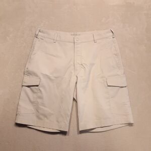 Nike Golf Mens Cargo Shorts 32 Ivory Off White Dri-Fit Med. Polyester Spandex